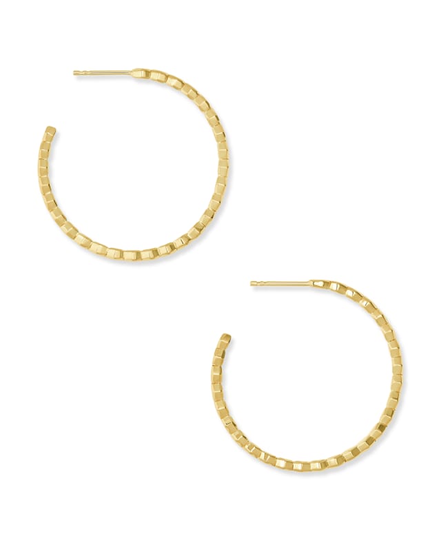 Davis Small Hoop Earrings in 18k Yellow Gold Vermeil image number 1.0