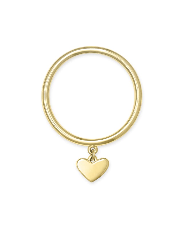 Ari Heart Charm Band Ring image number 2.0