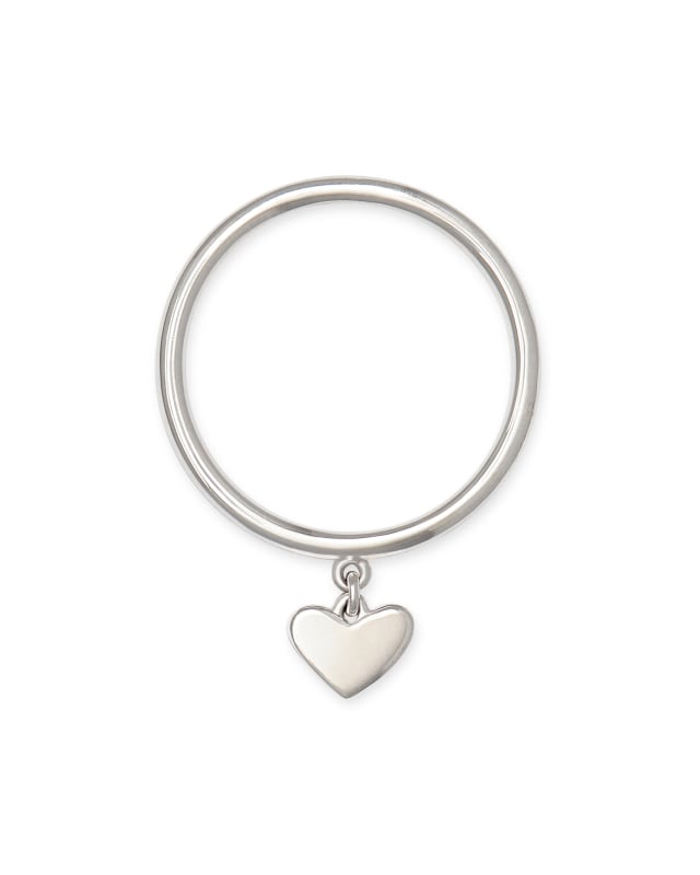 Ari Heart Charm Band Ring in Sterling Silver image number 2.0