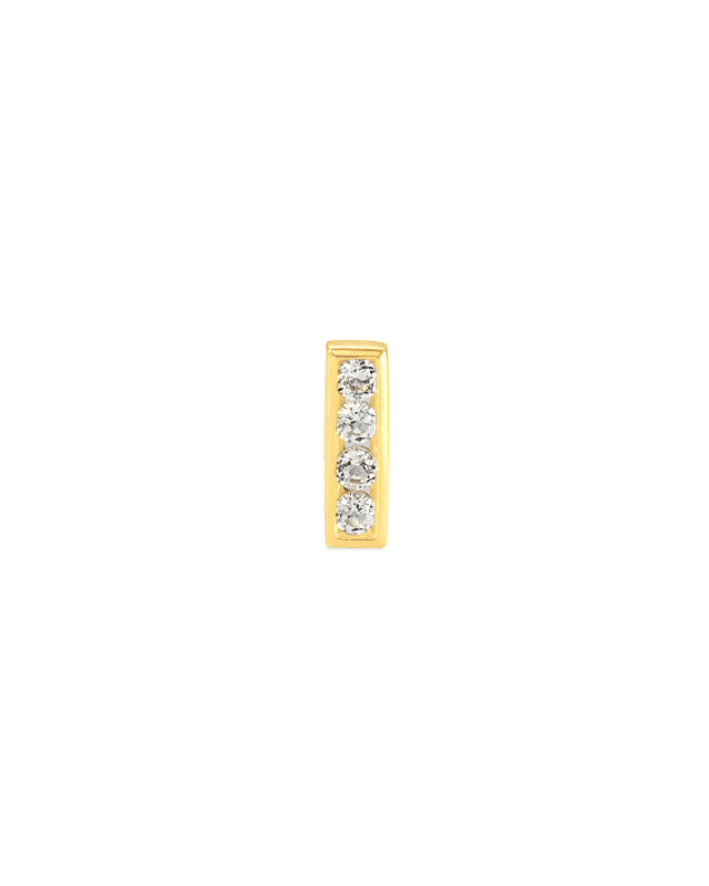 Ciera 18k Gold Vermeil Mini Single Stud Earring in White Topaz image number 1.0