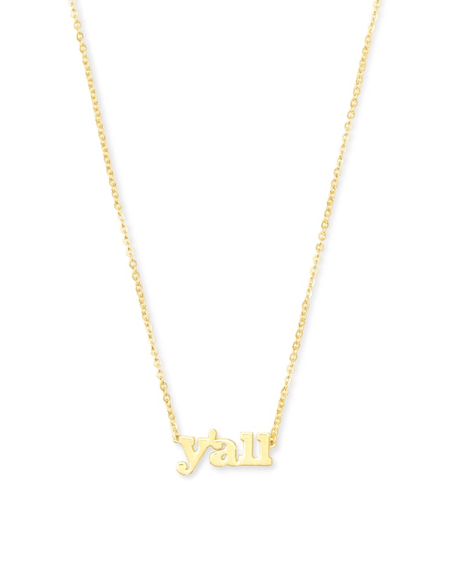 Y'all Pendant Necklace in 18k Gold Vermeil image number 0.0