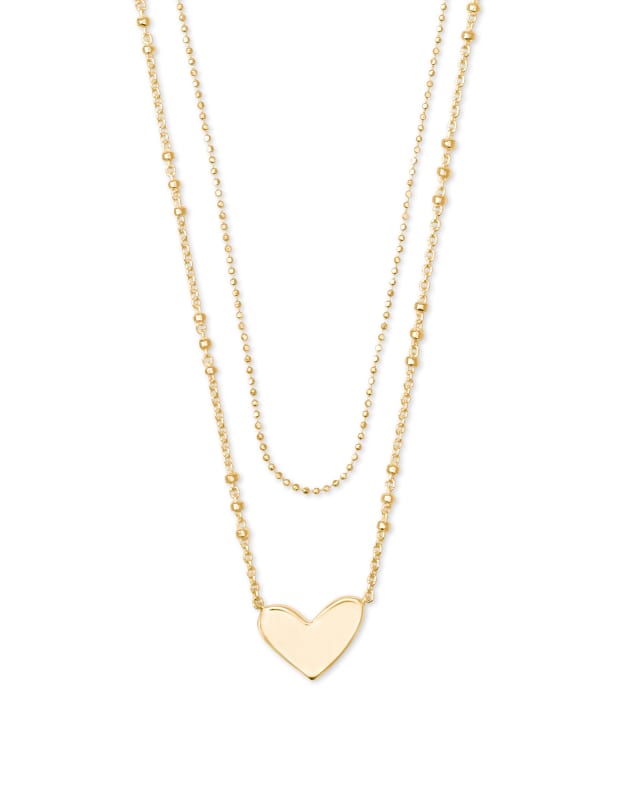 Ari Heart Multi Strand Necklace in 18k Yellow Gold Vermeil Kendra Scott