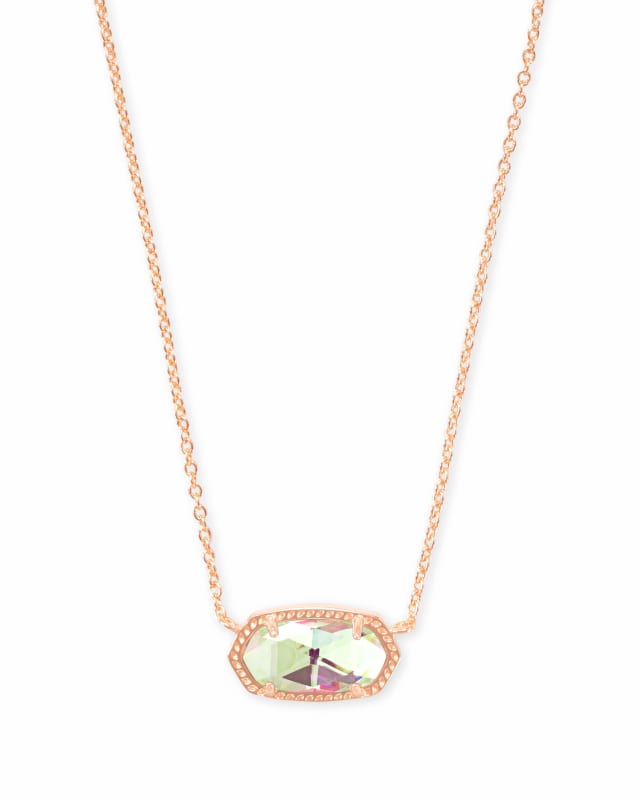 Elisa Rose Gold Pendant Necklace in Dichroic Glass image number 0.0