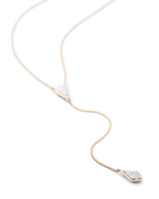 Lillian Lariat Necklace in Pave Diamond and 14k Yellow Gold image number 1.0