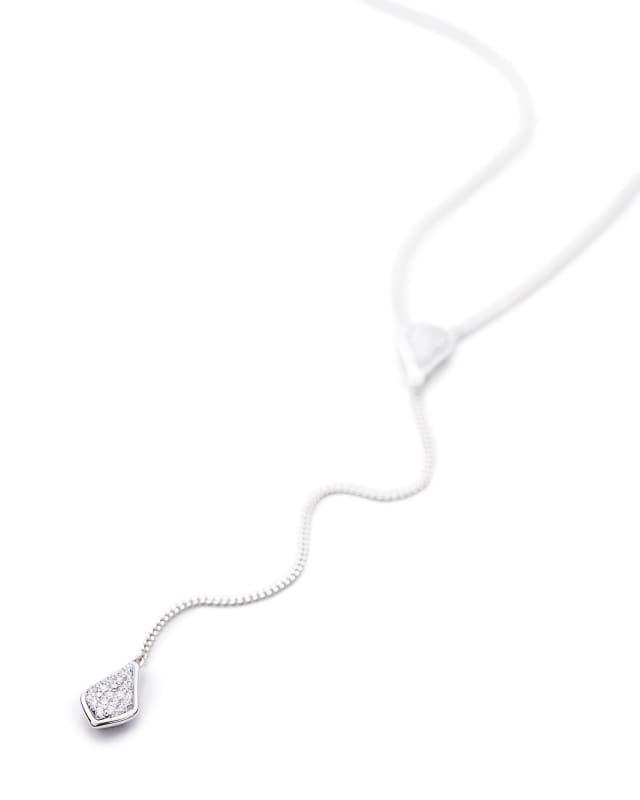 Lillian Lariat Necklace in Pave Diamond and 14k White Gold image number 1.0