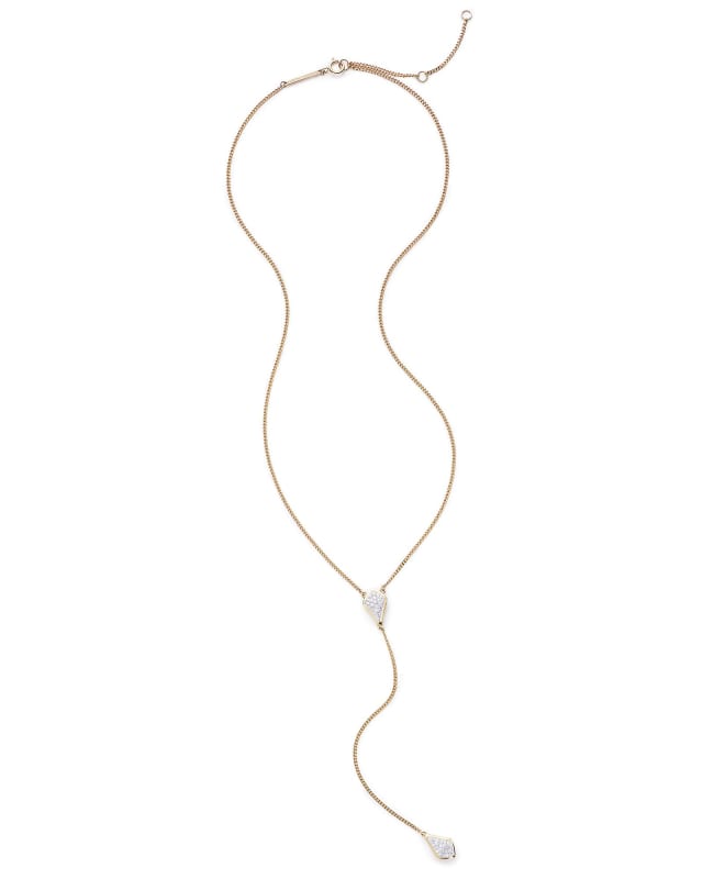 Lillian Lariat Necklace in Pave Diamond and 14k Yellow Gold image number 0.0