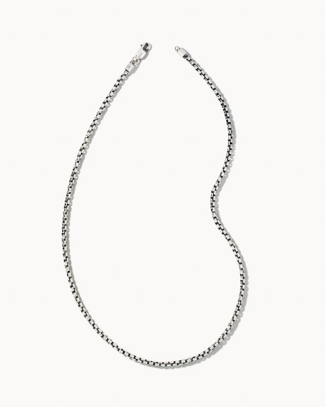 Beck Round Box Chain Necklace in Oxidized Sterling Silver image number 0.0