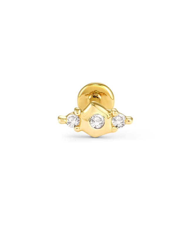 Giselle 14k Yellow Gold Single Stud Earring in White Diamond image number 0.0