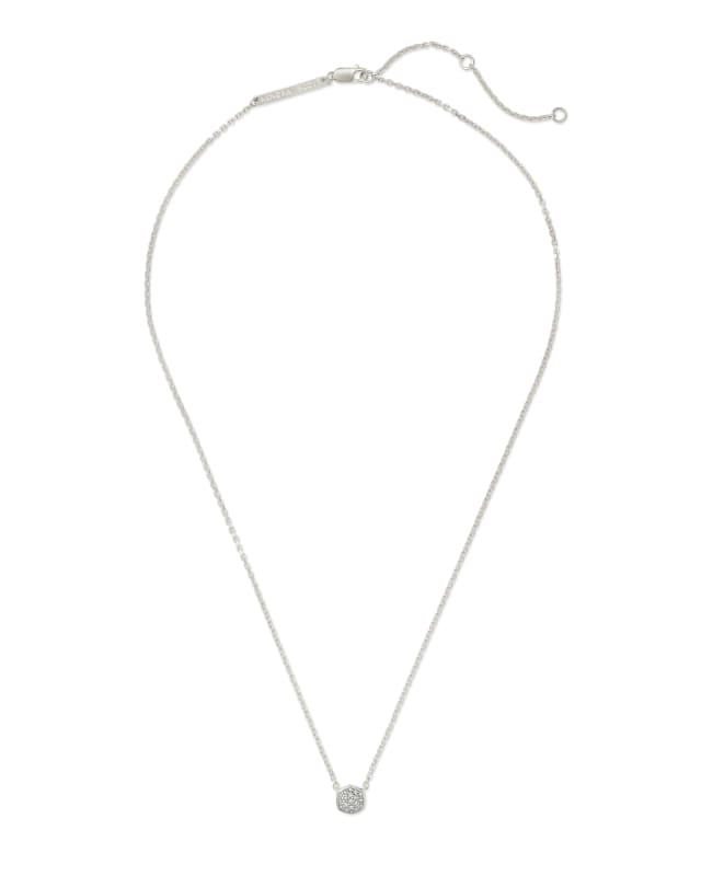Davie Sterling Silver Pave Pendant Necklace in White Diamond | Kendra Scott