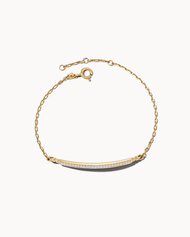 Ott 14k Yellow Gold Delicate Bracelet in White Diamond image number 0.0