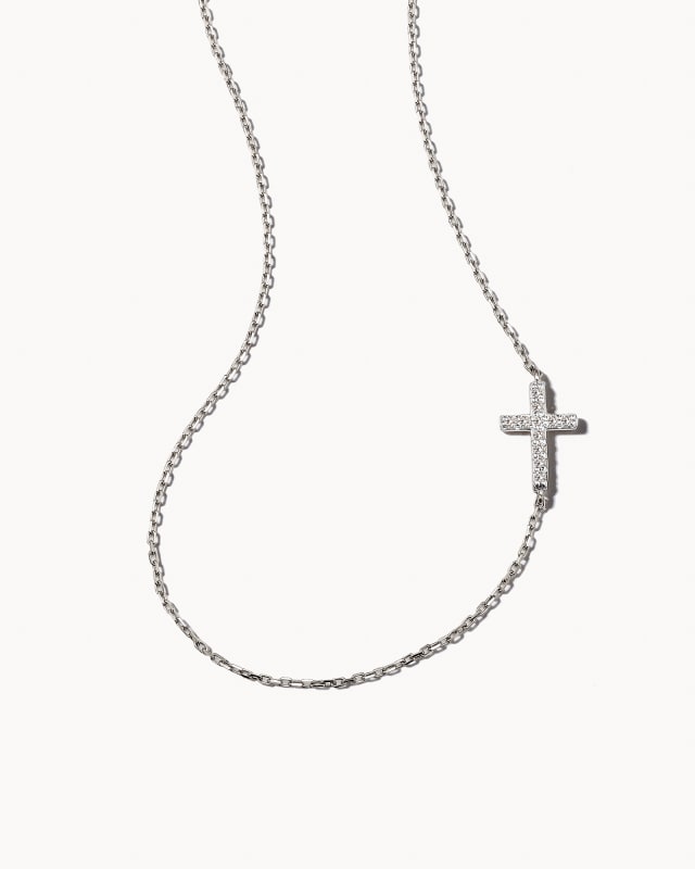 Cross Strand Necklace in 14k White Gold image number 0.0