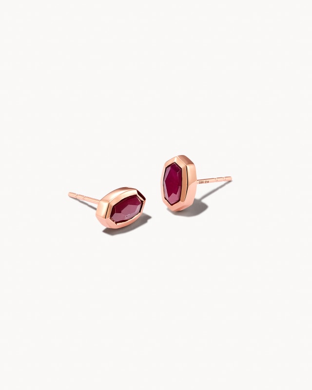 Nellie 14k Rose Gold Stud Earrings in Ruby image number 0.0