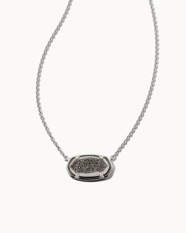 Elisa Silver Pendant Necklace in Drusy