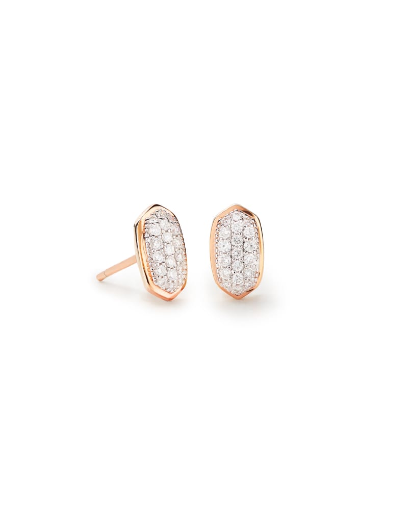 Amelee Earrings in Pave Diamond and 14k Rose Gold image number 0.0