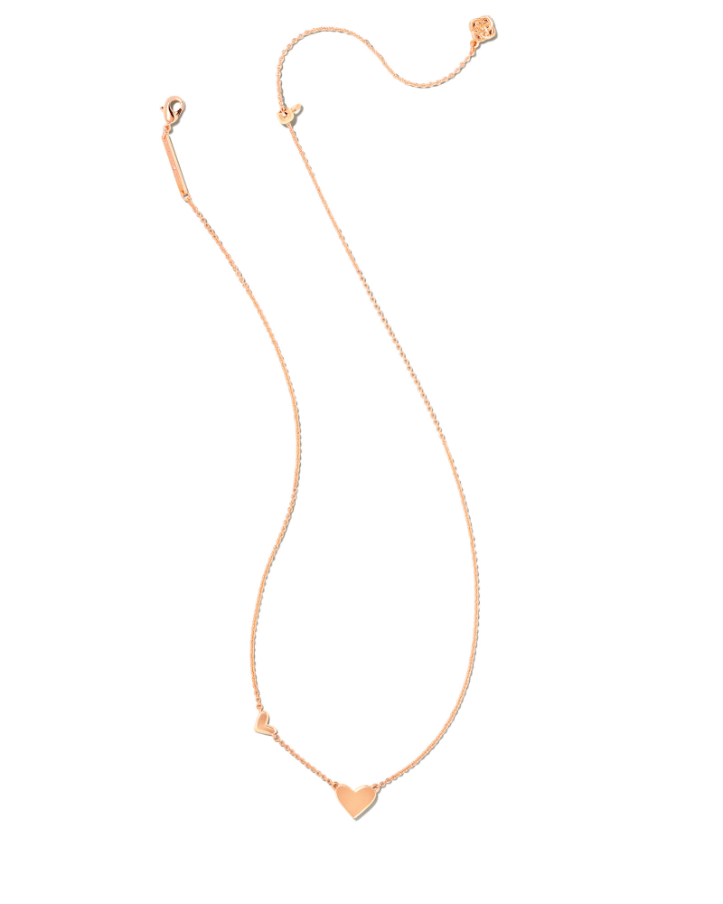 Double Heart Pendant Necklace in Rose Gold image number 1