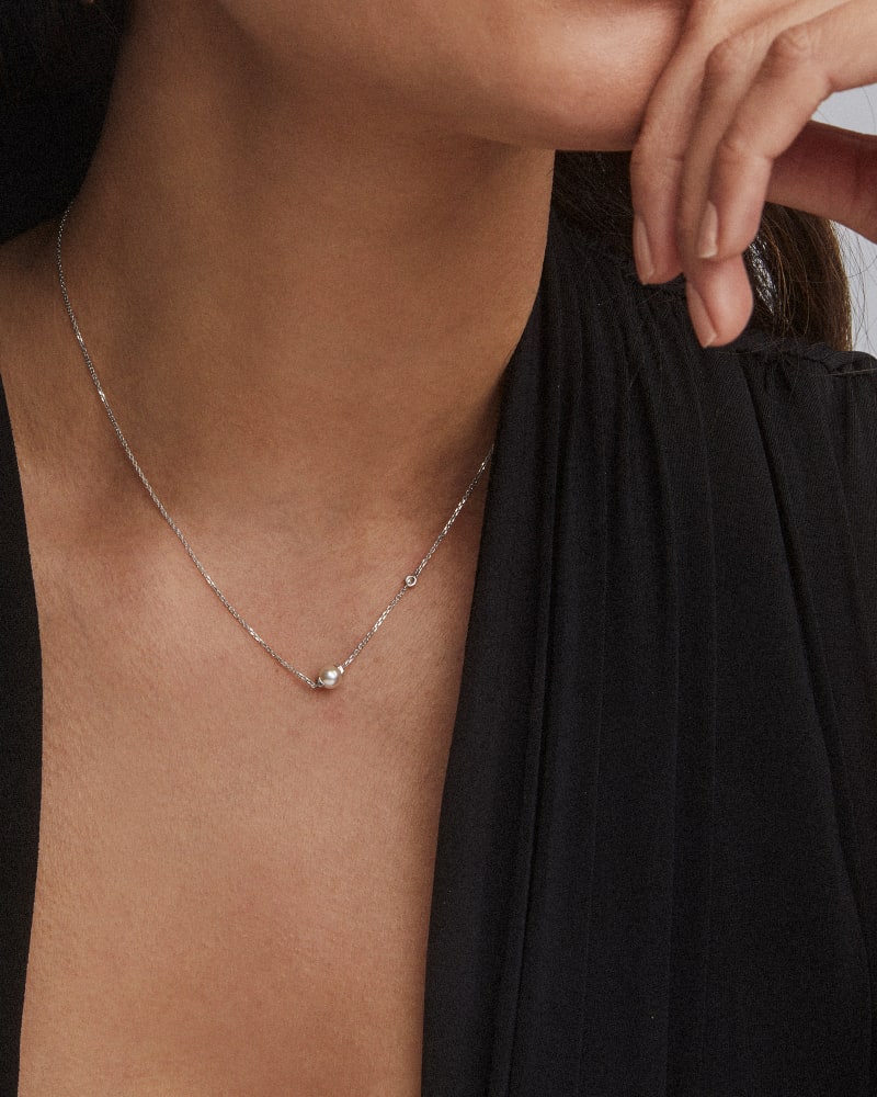 Cathleen 14k White Gold Pendant Necklace in Pearl image number 2