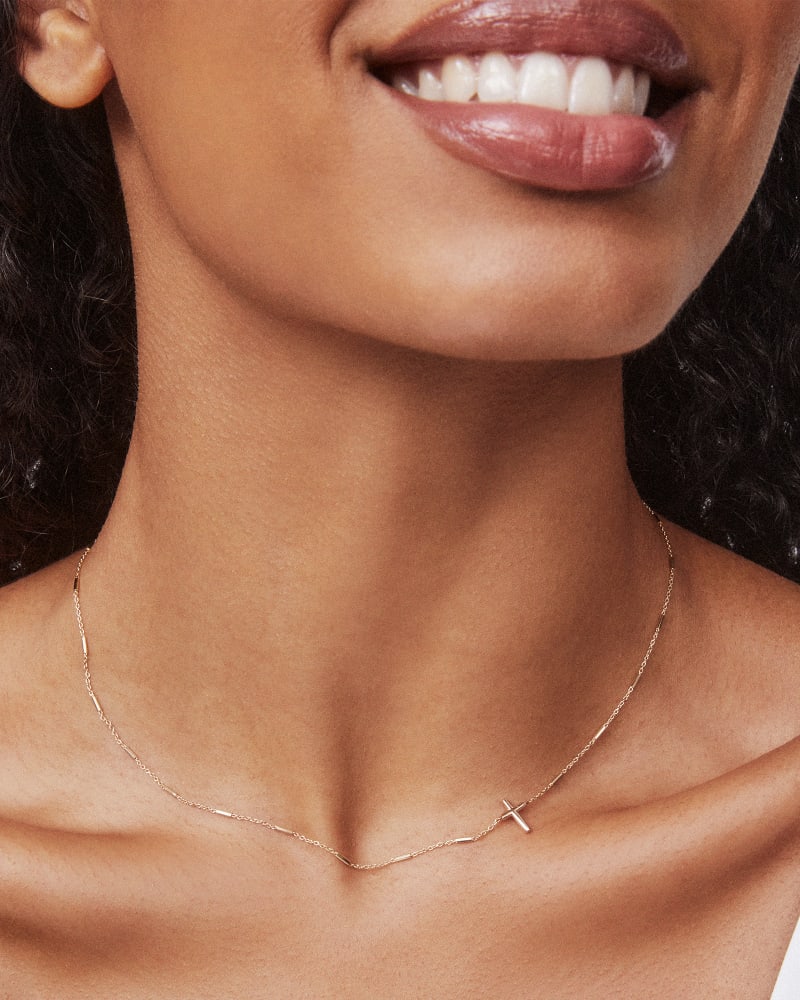 Delicate Cross Pendant Necklace in 14k Yellow Gold Kendra Scott