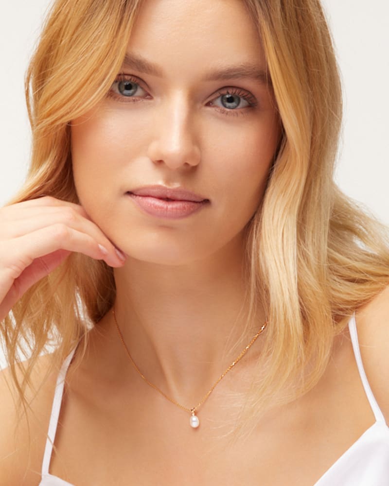 Charlton 14k Yellow Gold Pendant Necklace in White Pearl image number 1
