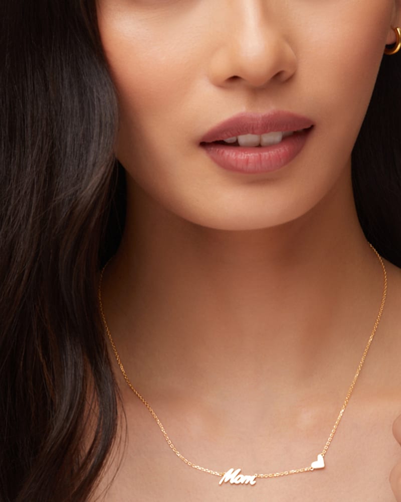 Mom Pendant Necklace in 18k Gold Vermeil image number 1