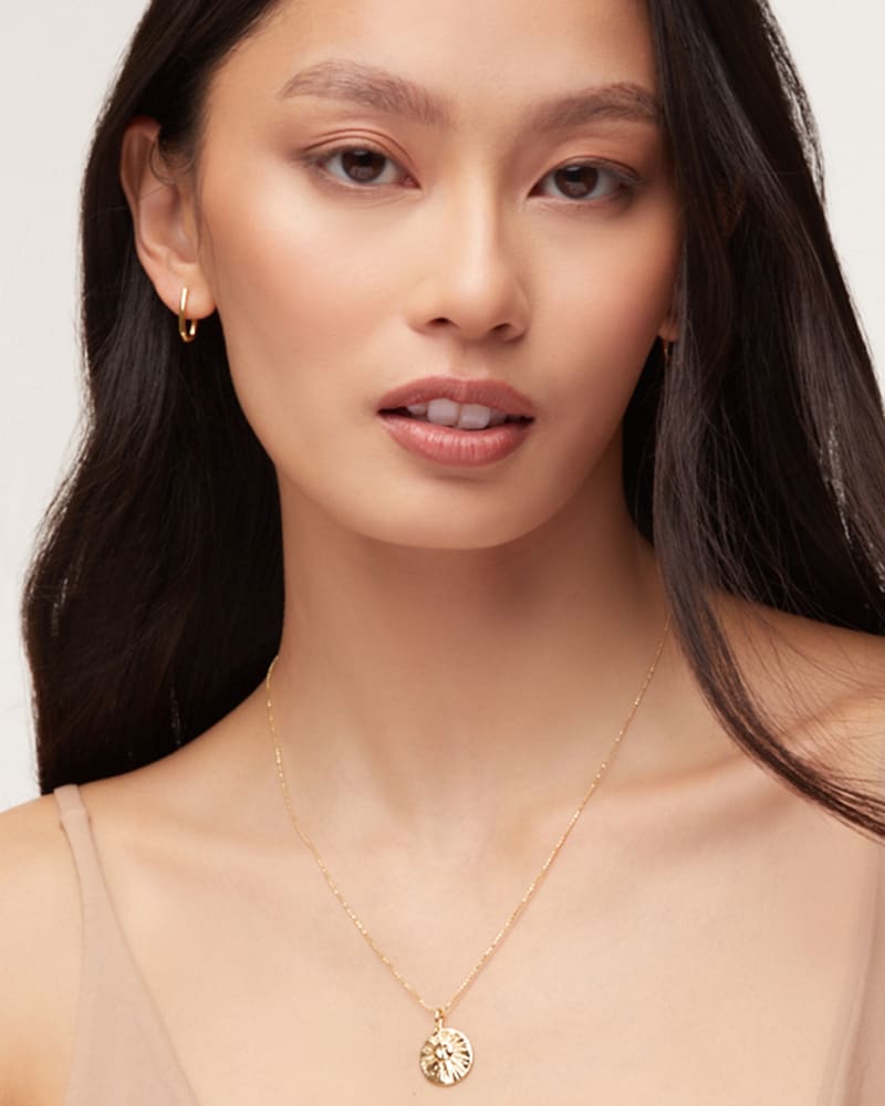 Sun Coin Charm in 18k Gold Vermeil image number 1