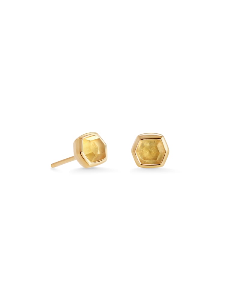 Davie 18K Gold Vermeil Stud Earrings in Light Citrine image number 0