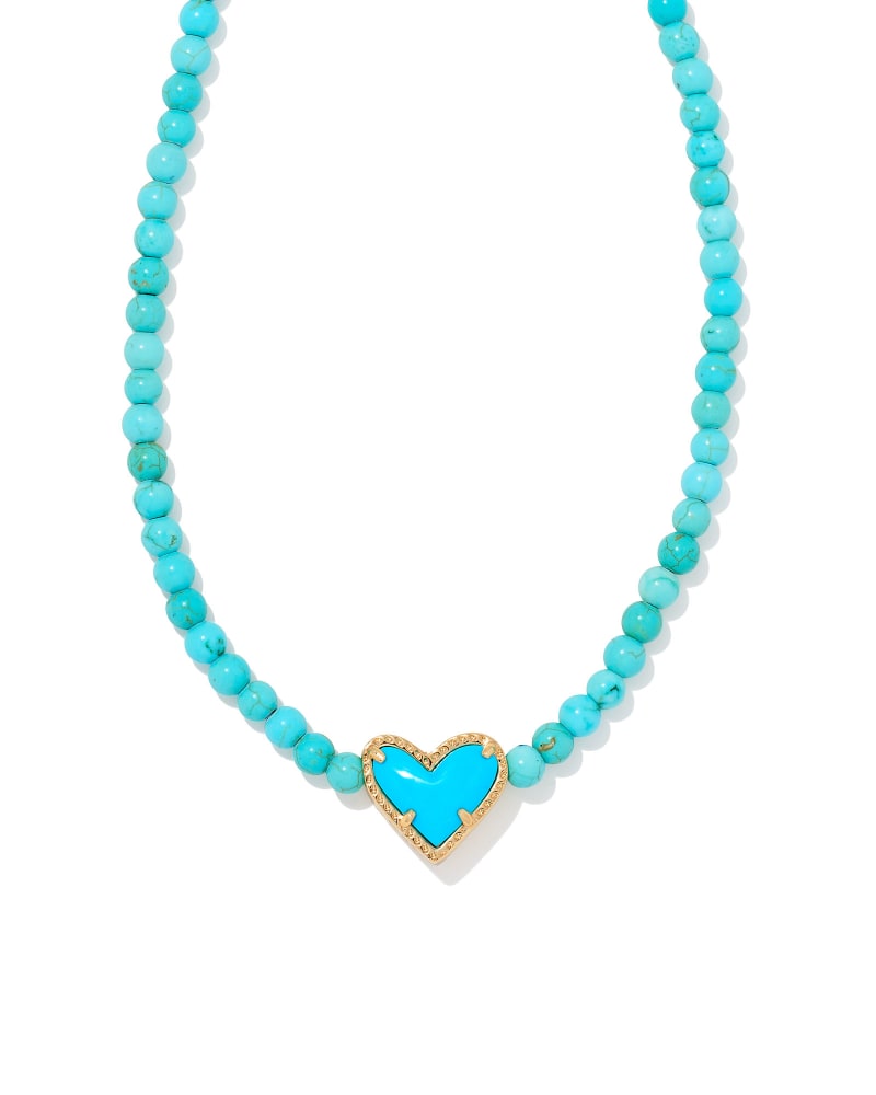 Beaded Ari Gold Necklace in Turquoise Mix image number 0