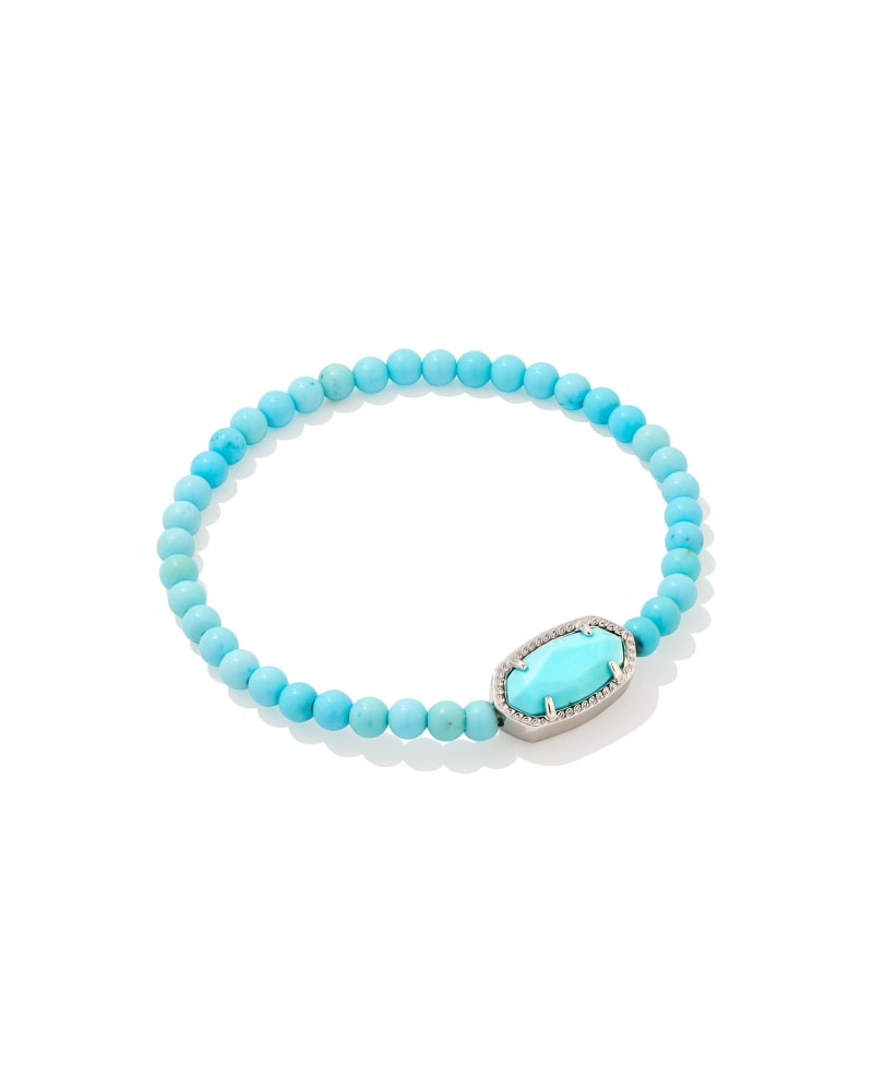 Beaded Elaina Silver Stretch Bracelet in Light Blue Magnesite image number 0