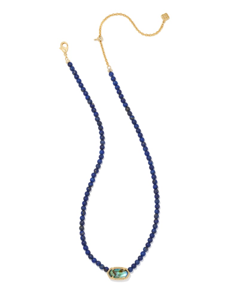 Beaded Elisa Gold Necklace in Blue Mix image number 3