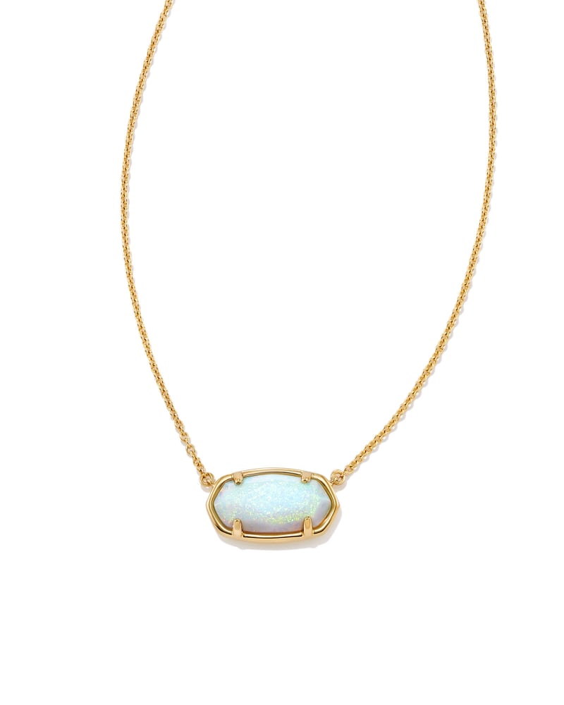 Elisa 18k Gold Vermeil Pendant Necklace in White Sterling Opal image number 0