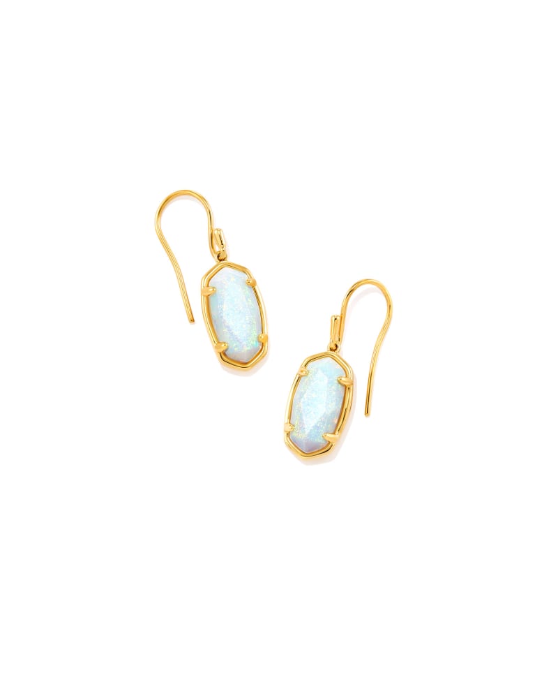 Lee 18k Gold Vermeil Drop Earrings in White Sterling Opal image number 0.0