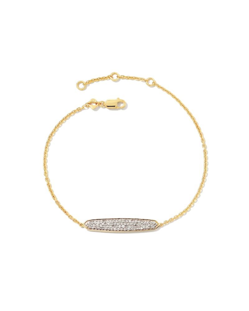 Mattie 18k Yellow Gold Vermeil Pave Delicate Bracelet in White Diamond image number 0
