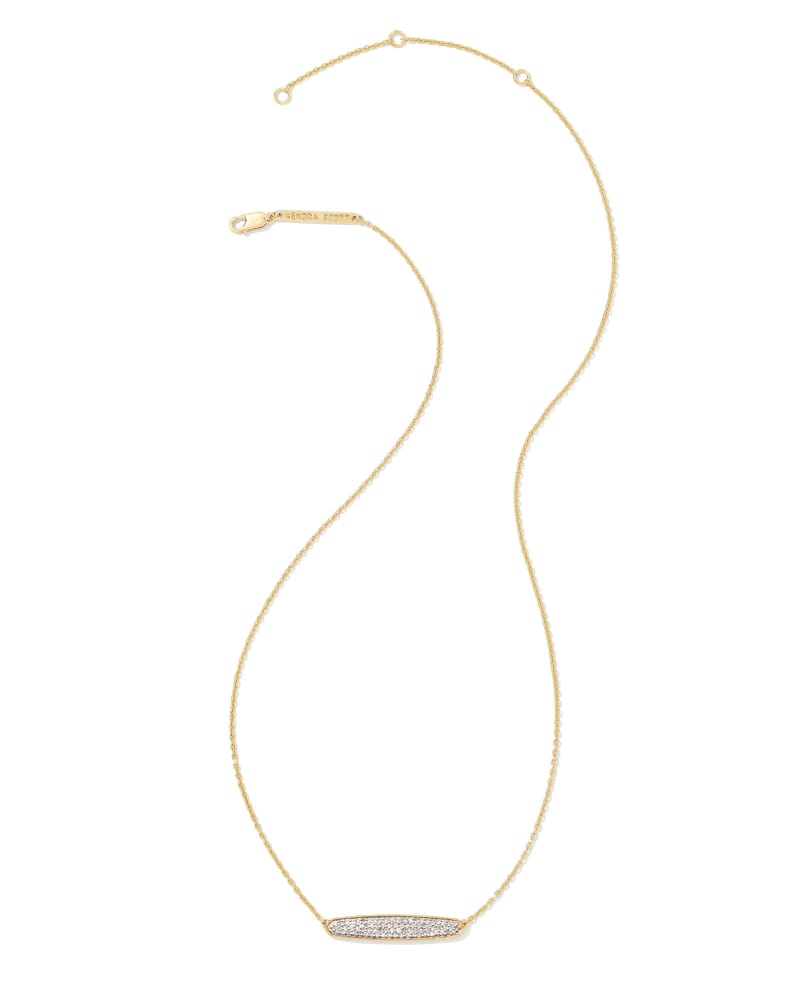 Mattie 18k Yellow Gold Vermeil Pave Pendant Necklace in White Diamond image number 1