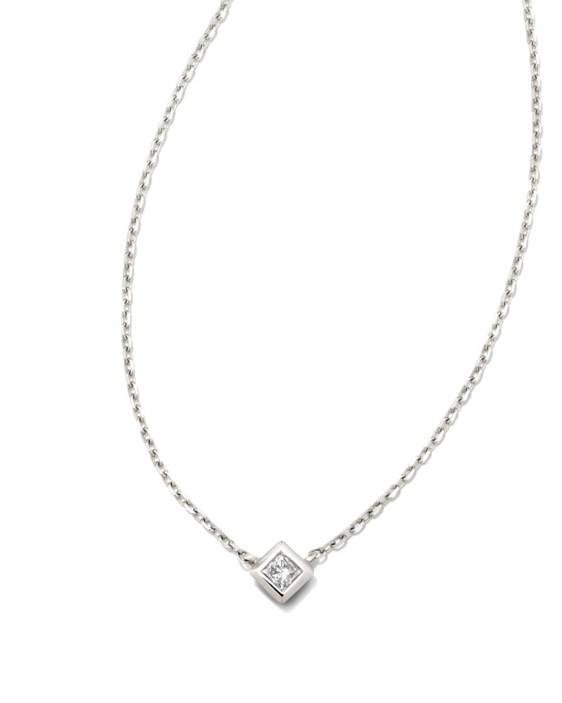 Michelle 14k White Gold Pendant Necklace in White Diamond image number 0.0