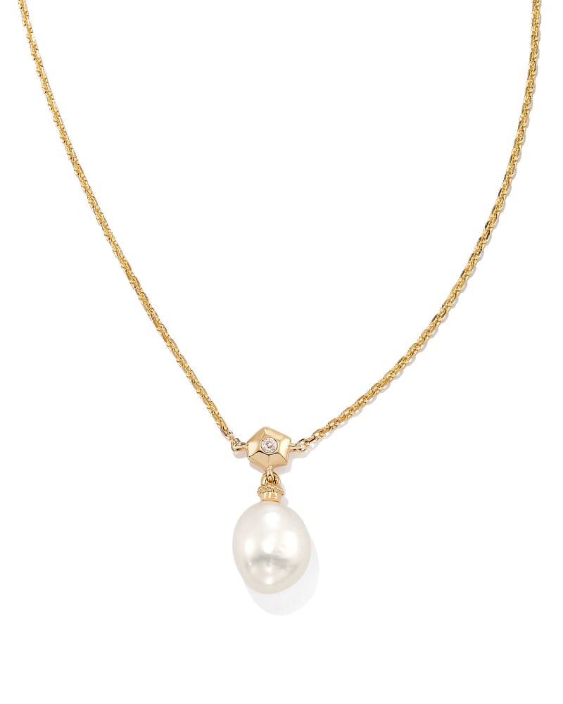 Charlton 14k Yellow Gold Pendant Necklace in White Pearl image number 0