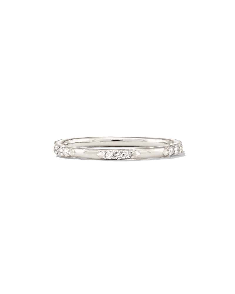 Posey 14k White Gold Band Ring in White Diamonds image number 2