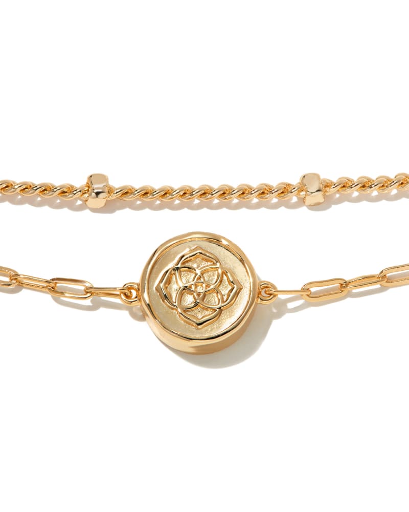 Stamped Dira Gold Delicate Chain Bracelet in Abalone image number 1