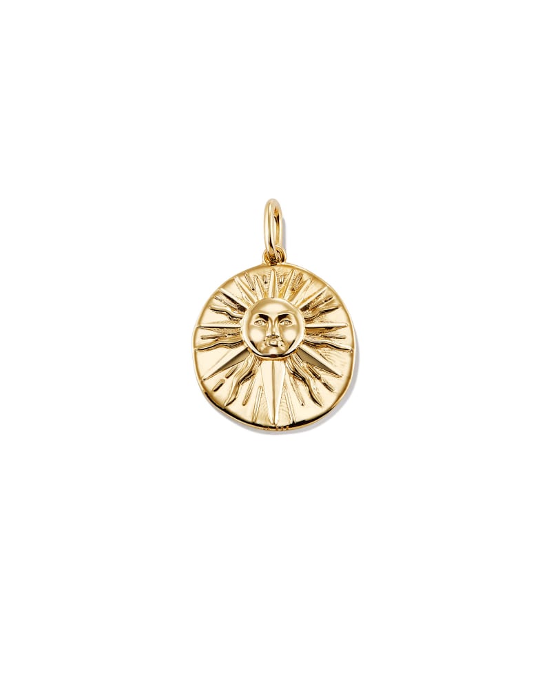 Sun Coin Charm in 18k Gold Vermeil image number 0