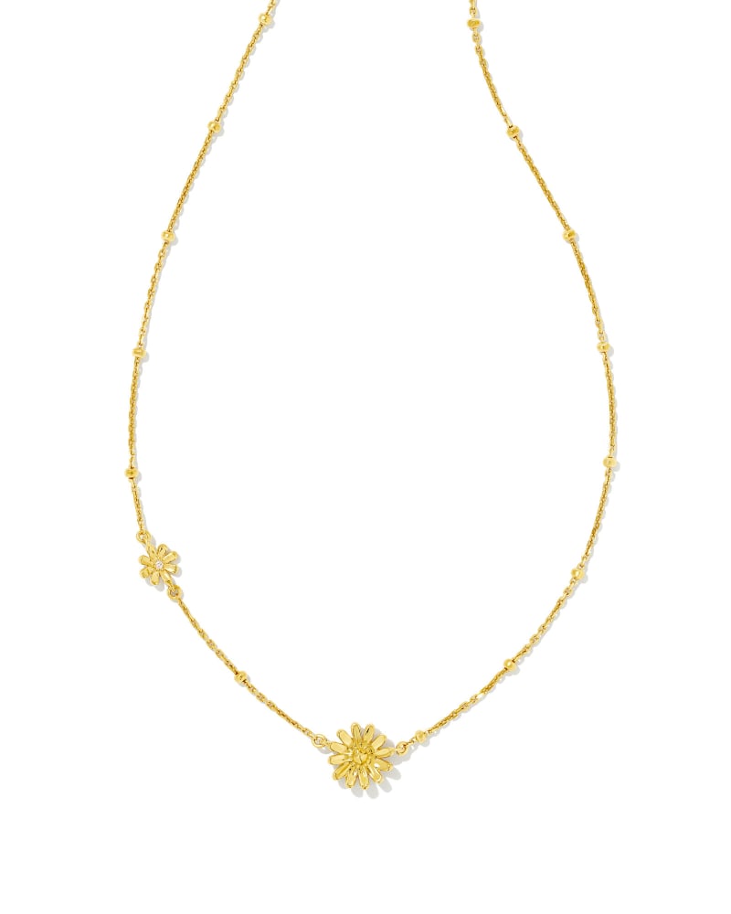 Daisy 18k Gold Vermeil Pendant Necklace in White Diamond image number 2