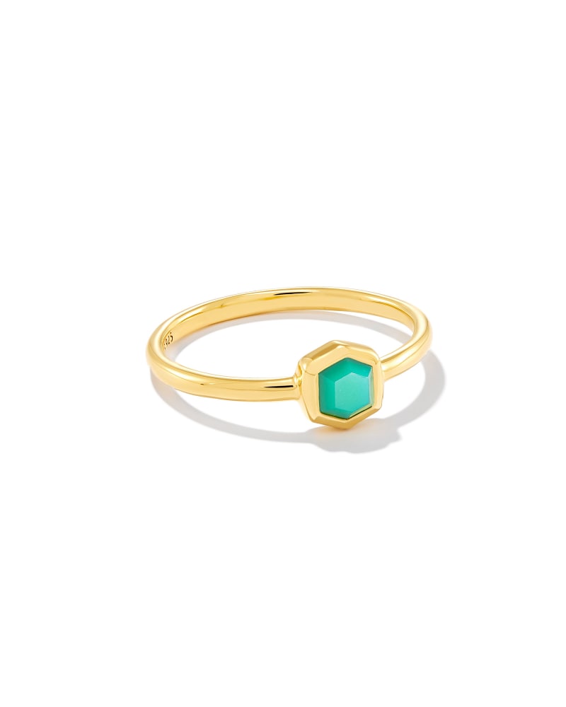 Davie 18k Gold Vermeil Band Ring in Chrysoprase image number 0