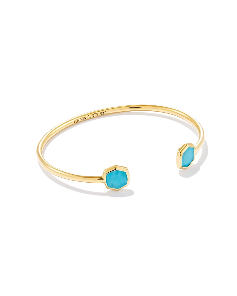 Davis 18k Gold Vermeil Small Cuff Bracelet in Turquoise image number 0