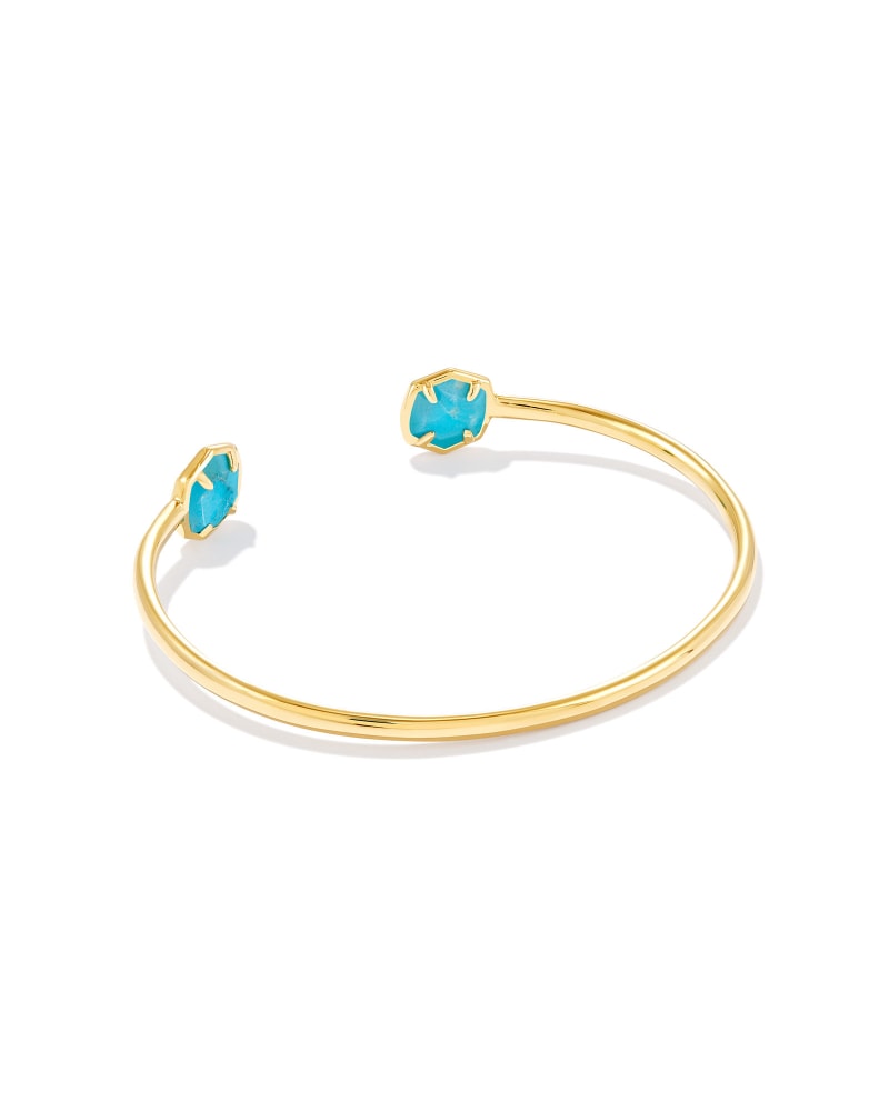 Davis 18k Gold Vermeil Small Cuff Bracelet in Turquoise image number 2