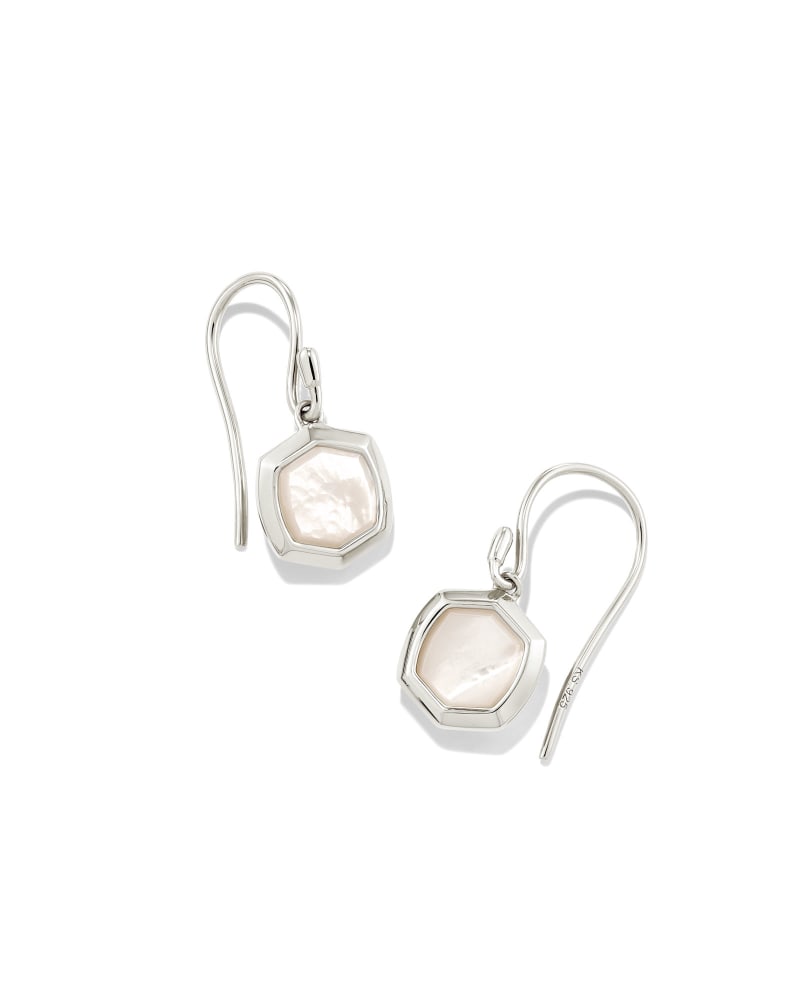 Davis Sterling Silver Small Drop Earrings in Ivory Mother-Of-Pearl image number 0