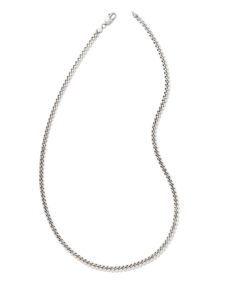 Curb Chain Necklace in Oxidized Sterling Silver image number 0