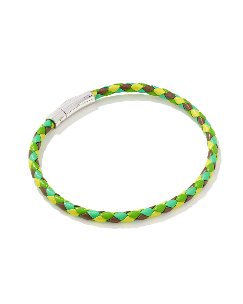 Evans Sterling Silver Corded Bracelet in Neon Green Mix image number 0