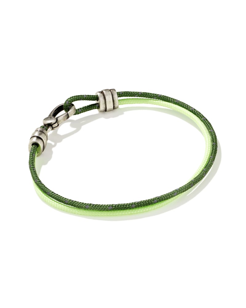 Kenneth Oxidized Sterling Silver Corded Bracelet in Glow in the Dark Mix image number 0
