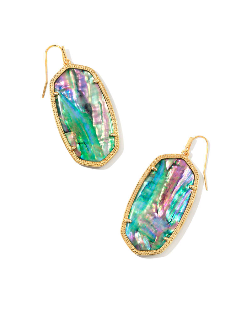 Danielle Gold Statement Earrings in Lilac Abalone image number 0