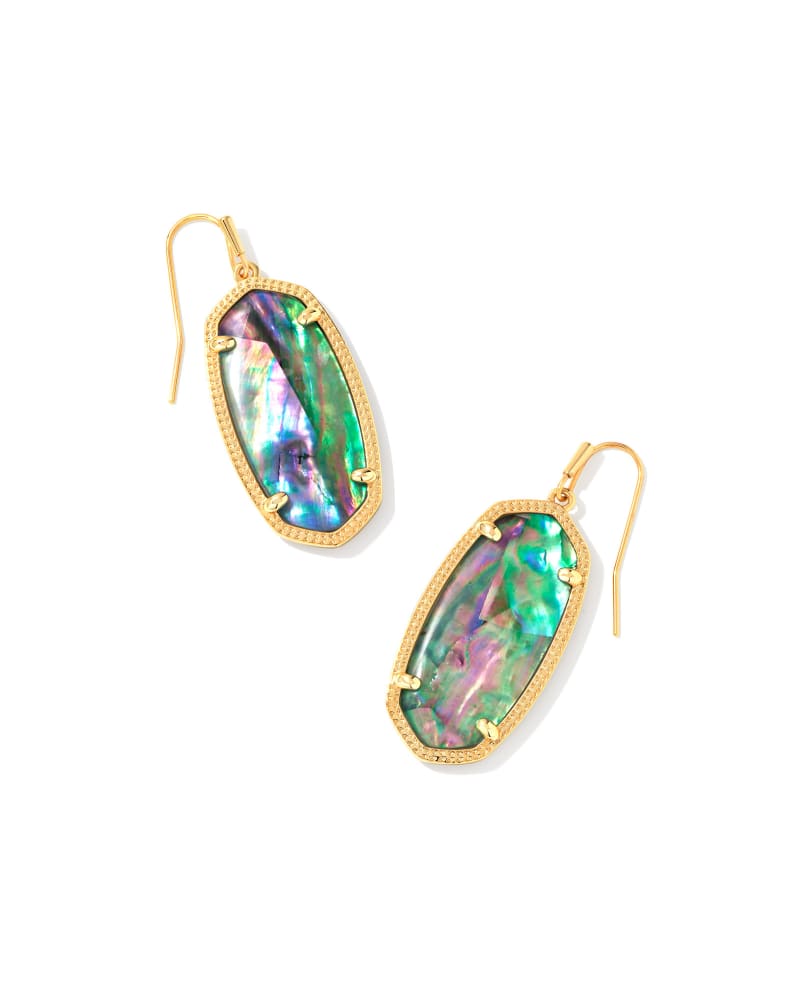 Elle Gold Drop Earrings in Lilac Abalone image number 0