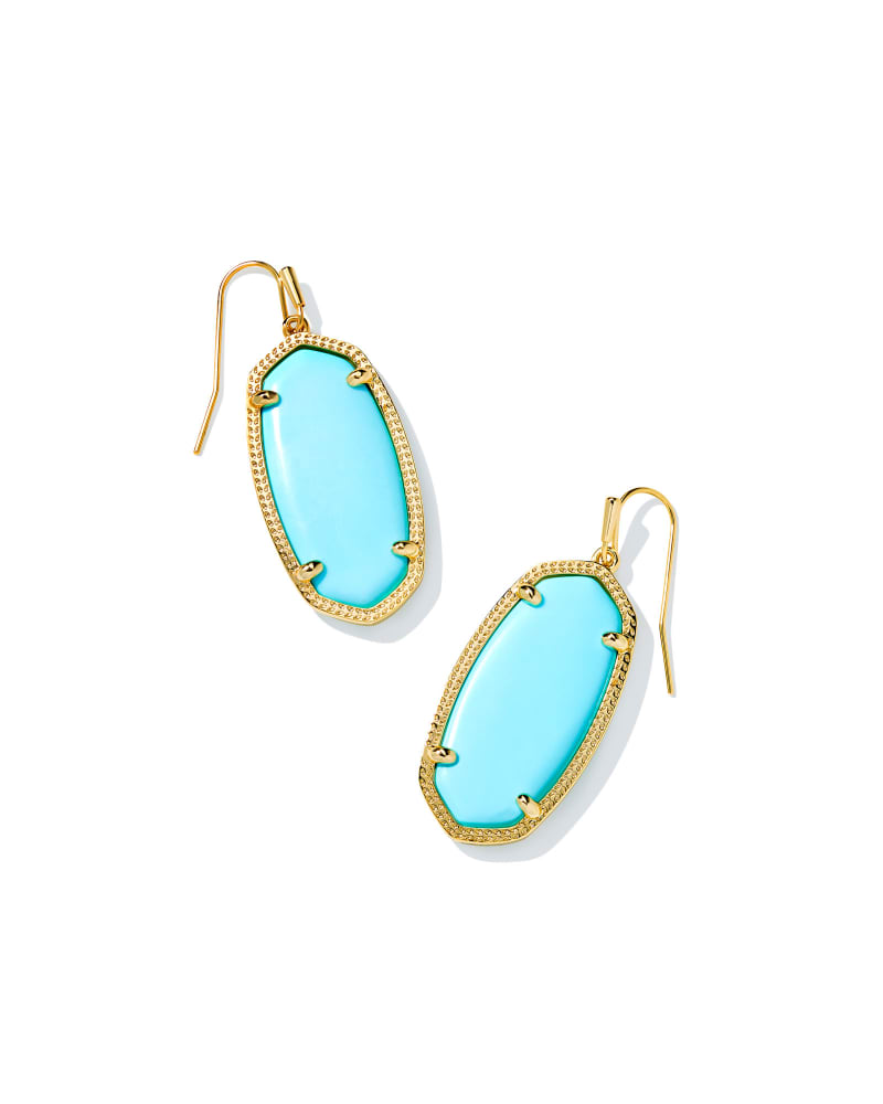 Elle Gold Drop Earrings in Light Blue Magnesite image number 0