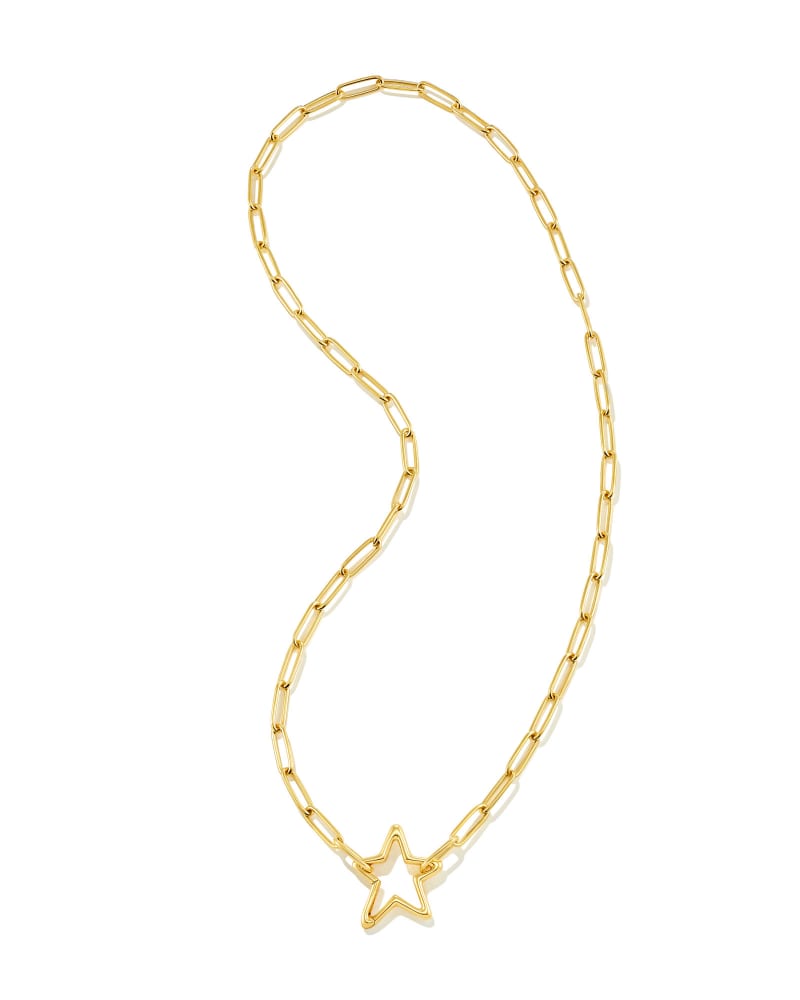 Open Star Chain Necklace in 18k Gold Vermeil image number 3