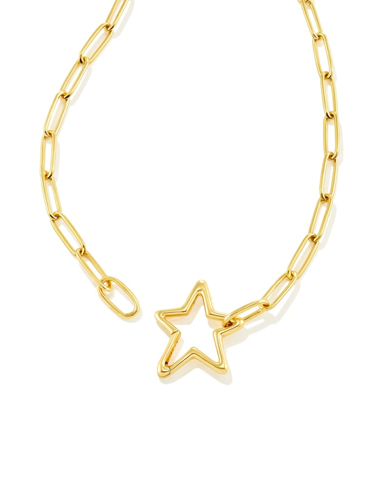 Open Star Chain Necklace in 18k Gold Vermeil image number 1